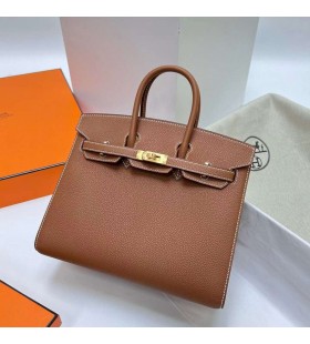 Birkin Togo Sellier Ck37 Golden Brown Gold Hardvéru Ghw 25 cm Full RuÄné