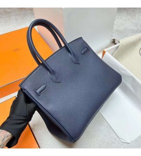 Birkin Togo 2Z Tmavé, Hlboké Modré Strieborný Hardware Phw 30 cm Full Ručné