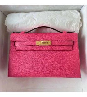 Mini Kelly Pochette Epsom 8W r&Atilde;&ordm;&Aring;&frac34; ru&Aring;&frac34;ov&Atilde;&copy; Zlato Hardv&Atilde;&copy;ru 22 cm Ghw Pln&Atilde;&frac12; Ru&Auml;n&Atilde;&copy;