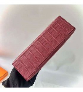 Kelly Pochette Matn&Atilde;&frac12; Alligator Ru&Aring;&frac34;a Pink Gold Hardv&Atilde;&copy;ru 22 cm Full Ru&Auml;n&Atilde;&copy; Ghw