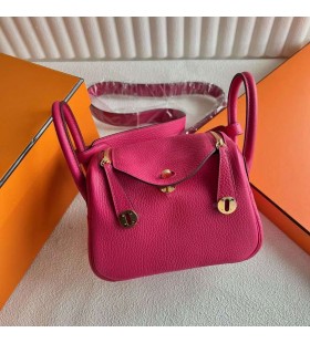 Mini Lindy Clemence 0D Deep Rose Ružové Zlato Hardvéru 19 cm Full Ručné Ghw