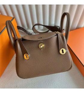 TaÅ¡ky Mini Lindy Clemence 3G GaÅ¡tan brown Gold Hardvéru 19 cm Full RuÄné Ghw