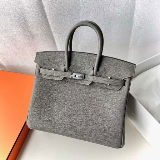 버킨 토고 0L 중간 회색은 하드웨어 25cm 전체 Handmade Phw