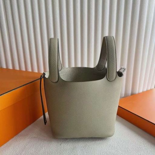 Picotin Clemence TC Q1Sage green 은 하드웨어 18cm 전체 Handmade Phw