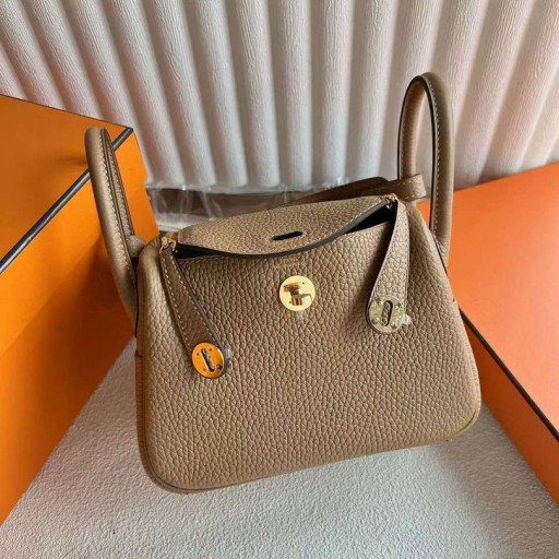 가방 미니 Lindy Clemence4B 카 브라운 금 하드웨어 19cm 전체 Handmade Ghw