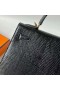 켈리 도마뱀 Ck89 블랙 골드 하드웨어 25cm 전체 Handmade Ghw