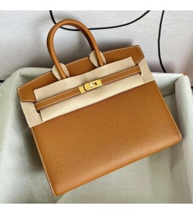 Birkin Epsom Sellier Ck37 Golden brown Gold Hardware GHW 25cm Full Handmade