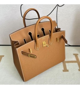 Birkin Epsom Sellier Ck37 Golden brown Gold Hardware GHW 25cm Full Handmade