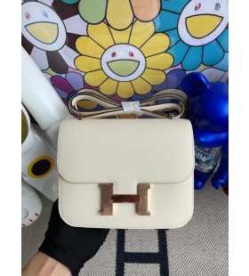 Constance Epsom i2 크리미 화이트 로즈 골드 하드웨어 18cm 전체 핸드