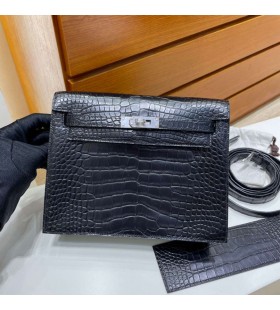 ì¼ˆë¦¬ ë‹¨ìŠ¤ Matte Alligator Ck89 ë¸”ëž™ ì€ í•˜ë“œì›¨ì–´ 22cm ì „ì²´ í•¸ë“œ