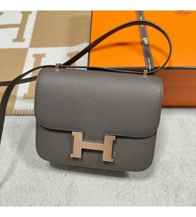 Constance Epsom8F Etain 회색을 로즈 골드 하드웨어 RGhw18cm 전체 핸드