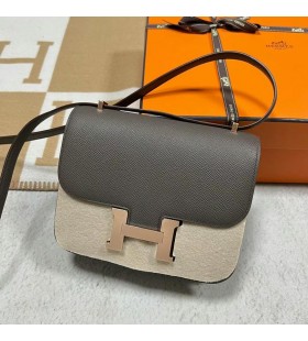 Constance Epsom8F Etain 회색을 로즈 골드 하드웨어 RGhw18cm 전체 핸드