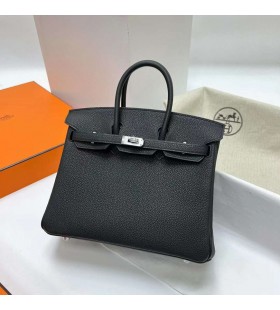 버킨 토고 Ck89 블랙 은 하드웨어 Phw25cm 전체 핸드