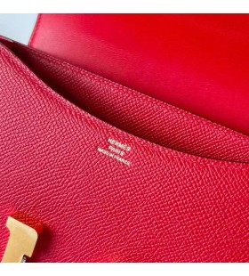 Constance Epsom Q5 밝은 레드 골드 하드웨어 Ghw1-19cm 전체 핸드