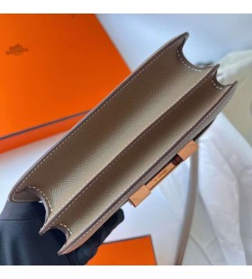 Constance Epsom Ck18Etoupe 회색을 로즈 골드 하드웨어 Rghw18cm 전체 핸드