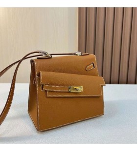 켈리 Desordre Epsom Ck37 골든 브라운 금 하드웨어 20cm 전체 Handmade Ghw