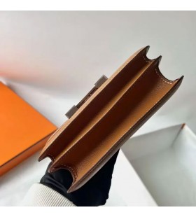 Constance 거울 Epsom Ck37 골든 브라운 금 하드웨어 18cm 전체 Handmade Rghw