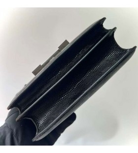 Constance 도마뱀 Ck89 블랙 은 하드웨어 18cm 전체 Handmade Phw