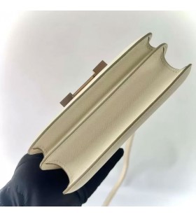 Constance Epsom 거울 CK10 크리미 화이트 로즈 골드 하드웨어 18cm 전체 Handmade RGhw