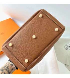 린디 Clemence TC Leahter Ck37 골든 브라운 금 하드웨어 26cm 전체 Handmade Ghw