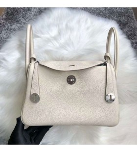 린디 Clemence Ck10 크림 백색 은 하드웨어 26cm 전체 Handmade Phw