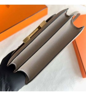 Constance Epsom M8 중간 회색 하드웨어 금 18cm 전체 Handmade Ghw