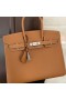 Birkin Sellier Epsom Ck37 Zlatno-smeđi Srebrni Okovi Phw 25 cm, u Potpunosti je Ručni rad