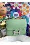 Constantia Mat Aligator 6u Nova мятно-zelena Kristalna buckle PHW 24 cm Potpunosti ručni rad