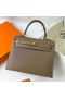 Kelly Epsom Ck18 Etoupe Zlatni Okovi Ghw 25 cm, u Potpunosti je Ručni Rad