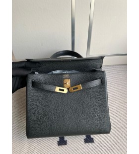 Kelly Togo ck89 Noir Zlatni Okovi GHW 25 cm, u Potpunosti je Ručni Rad