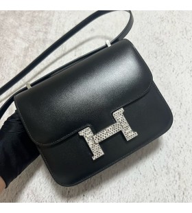 Constance Boxcalf ck89 Noir Prirodni kopÄa u obliku GuÅ¡tera Srebrni Okovi 18 cm u Potpunosti RuÄni rad