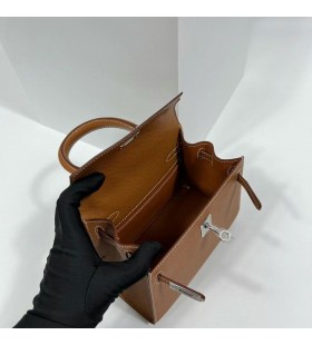 Kelly Epsom Ck37 Zlatno-Smeđi Srebrni Okovi Phw 20 cm u Potpunosti Ručni Rad