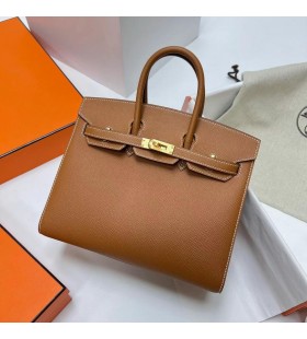 Birkin Epsom Sellier Ck37 Zlatno-SmeÄ‘e Okovi od Zlata Ghw 25 cm, u Potpunosti je RuÄni Rad