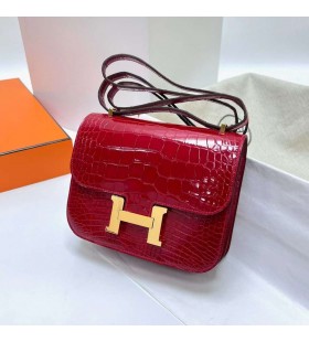 Constance Sjajna Aligator crocodile Ck95 Ferrari Okovi od crvenog Zlata Ghw 18 cm u Potpunosti Ručni Rad