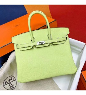 Birkin Togo Y6 Pelin zeleno-Srebrni Okovi Phw 25 cm, u Potpunosti je RuÄni Rad