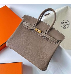 Okovi Birkin Togo Ck18 Etoupe Sive Zlata Ghw 25 cm, u Potpunosti je RuÄni Rad