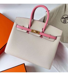 Okovi Birkin Sellier Epsom Ck10 Kremasti Bijeli i 1Q Kremasti Zlata Bghw 25 cm, u Potpunosti je RuÄni Rad