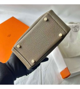 Mini Lindy Clemence Ck18 Etoupe Sivo-Zlatni Okovi 19 cm u Potpunosti RuÄni Rad Ghw