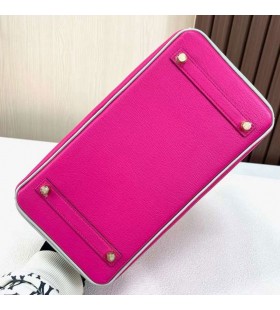 Torbe Birkin Chever E5 breskve i Ck80 biserno siva sa Zlatnim Okovima, 30 cm, u Potpunosti je Ručni Rad Bghw