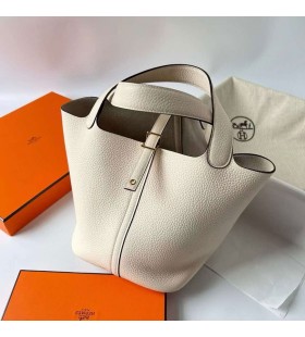 Picotin Clemence TC Leather I2 Kremastu Okovi od Bijelog Zlata 18 cm u Potpunosti RuÄni Rad Ghw