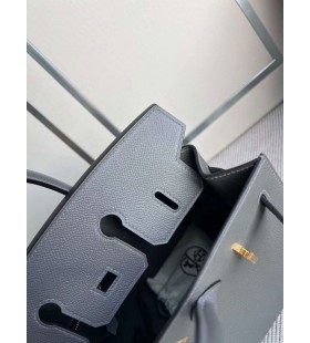 Birkin Sellier Epsom 0L Sivo-Zlatni Okovi 25 cm, u Potpunosti je RuÄni Rad Ghw