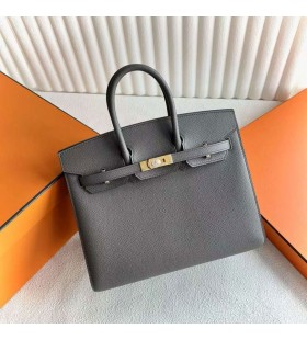 Okovi Birkin Sellier Epsom corporation, 8f od Tamno Sive boje Zlata 25 cm, u Potpunosti je RuÄni Rad Ghw