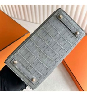 Birkin Sellier Mat Aligator crocodile V0 Crystal Okovi od sivog Zlata 20 cm u Potpunosti RuÄni Rad Ghw