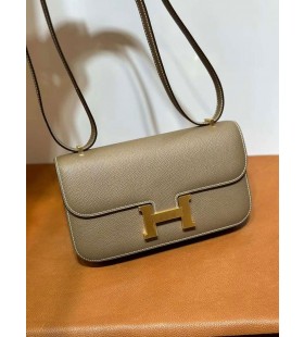 Constance elan Epsom Ck18 Etoupe Sivo-Zlatni Okovi 23 cm, u Potpunosti je Ručni Rad Ghw