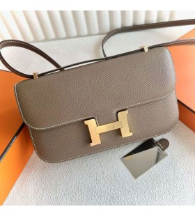 Torbe Constance elan Epsom Ck18 Etoupe Sivo-Zlatni Okovi 23 cm, u Potpunosti je RuÄni Rad Ghw