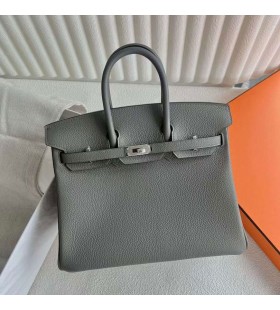 Torbe Birkin Togo 0L Srednje siva, Srebrno Okovi 25cm Potpuna RuÄna izrada Phw