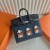 Birkin little house Limited Tamno Plava Srebrna Okovi 20 cm Ručni Rad Phw