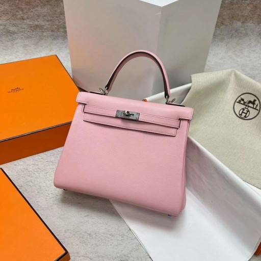 Kelly Swift 3Q Nya Rosa Silver Hårdvara Phw 25cm Full Handgjorda