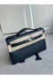 Mini kelly pochette Snabba blå indigo Silver Hårdvara PHW 22 cm Full Handgjorda