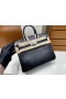 Birkin Ödla ck89 Svart Silver Hårdvara PHW 25cm Full Handgjorda